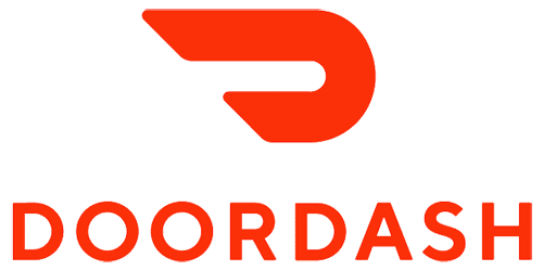 DoorDash logo in red, representing food delivery services in Auburn, AL.
